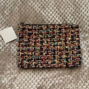Nordstrom Elegant Tweed Cosmetic Clutch